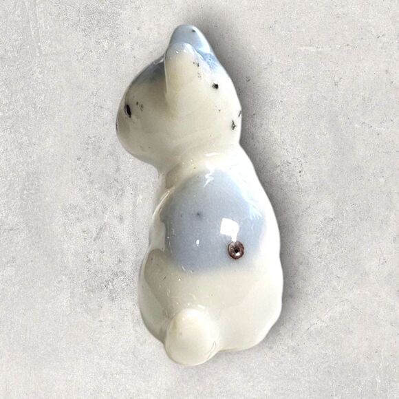 Vintage Japan Miniature Bulldog & Cat Figurines Pair Porcelain MCM Cute Animals - Picture 10 of 13